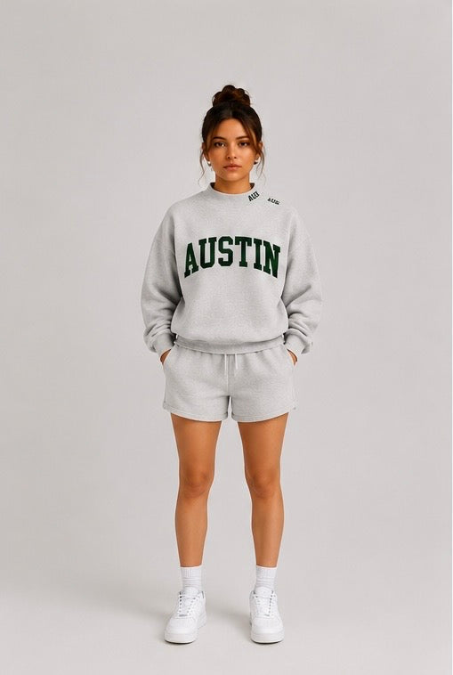 AUSTIN Embroidered Oversized Mockneck Sweatshirt