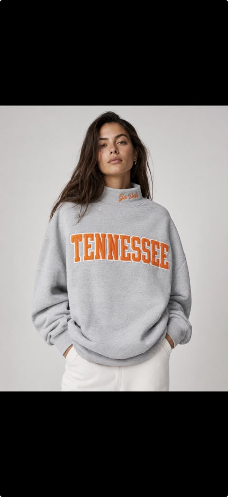 TENNESSEE Embroidered Oversized Mockneck Sweatshirt