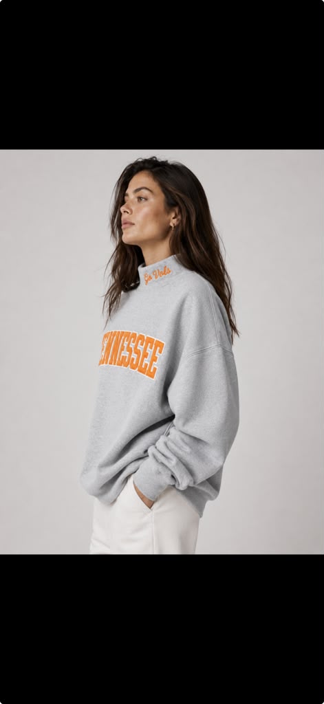 TENNESSEE Embroidered Oversized Mockneck Sweatshirt